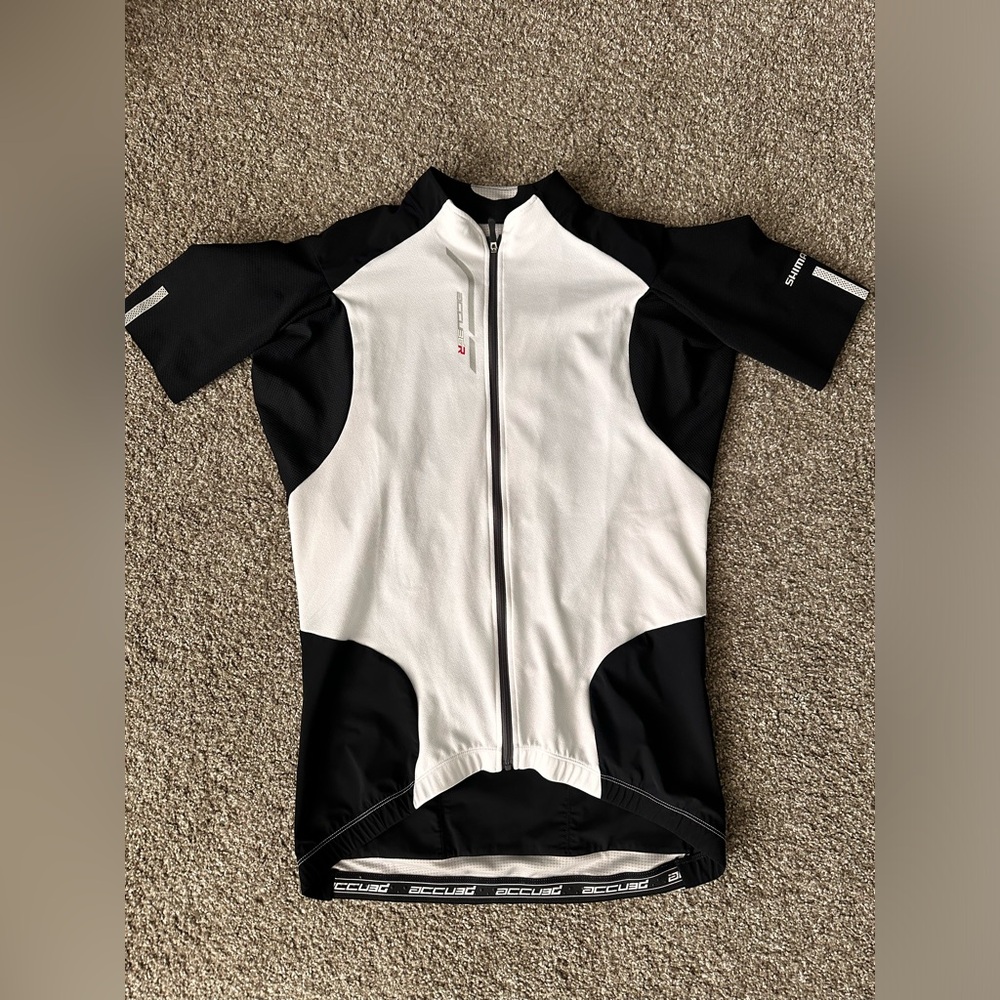 Shimano Black & White Short Sleeve Cycling Jersey